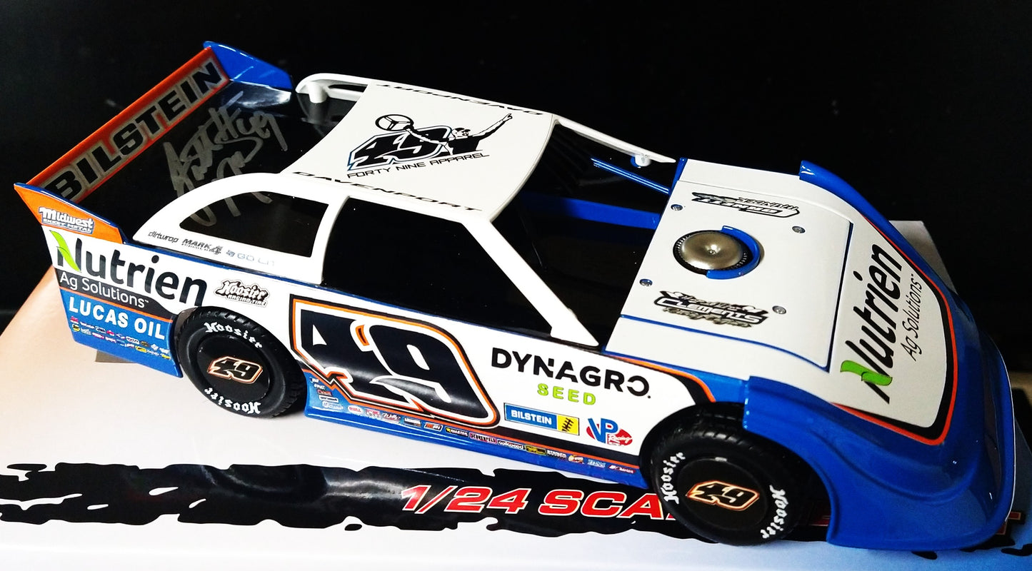 Jonathan Davenport 2024 Autographed ADC Late Model Dirt 1/24 scale Diecast
