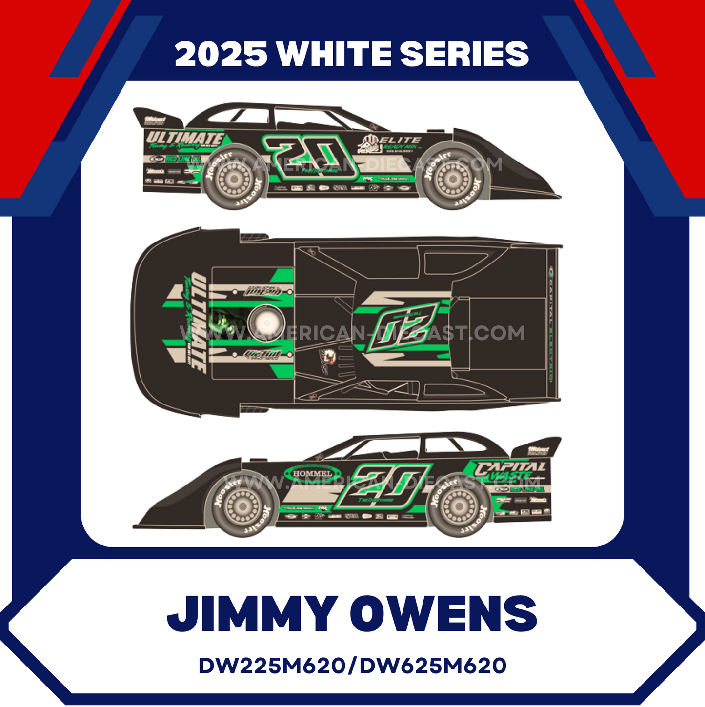 Jimmy Owens 2025 ADC Late Model Dirt Car 1/24 Diecast