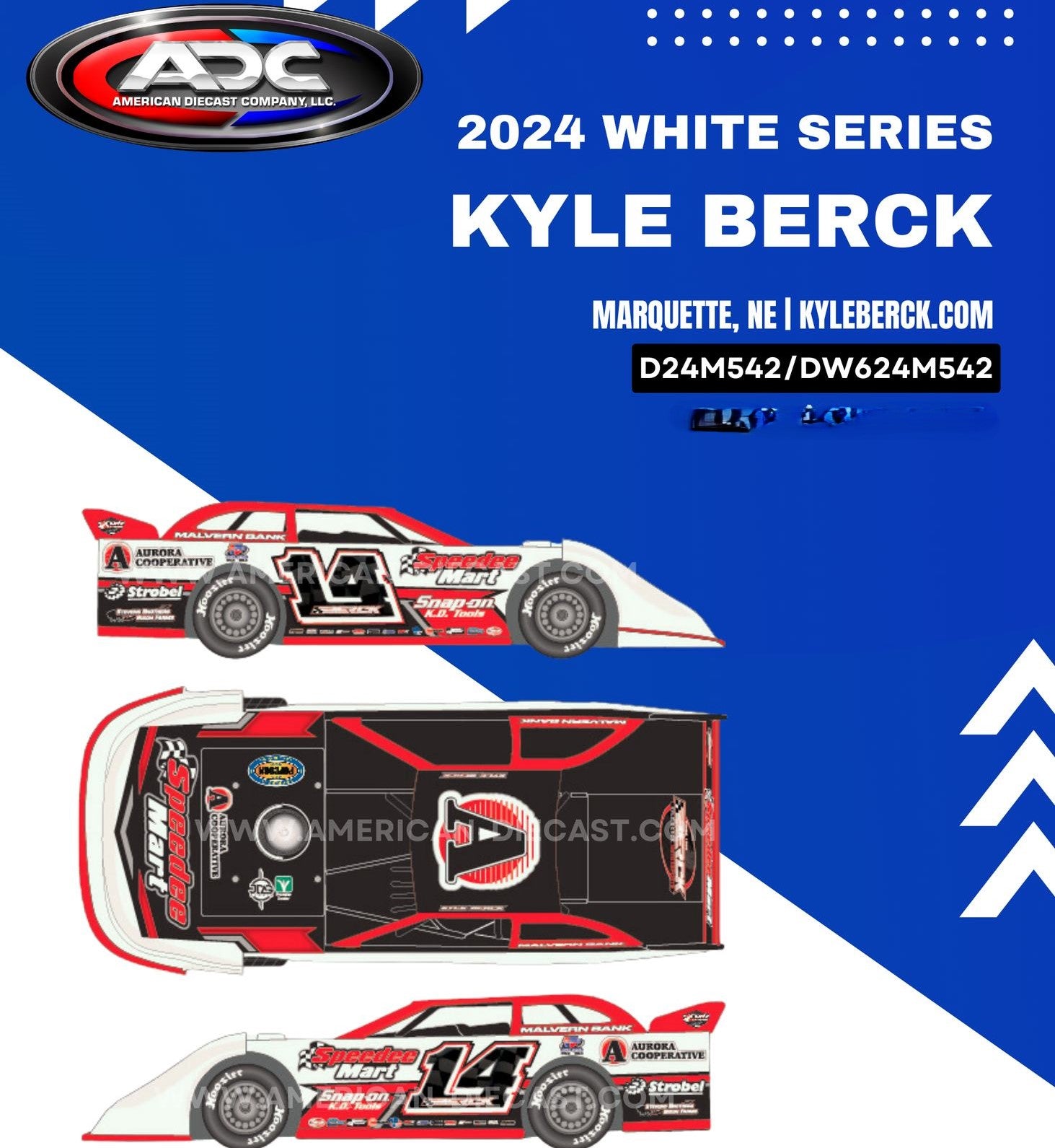 Auto Die-cast ADC 1:24 Kyle Hardy #45 SLR Racing 2023 Dirt Late Model, Autografata, Nuova - Foto 2