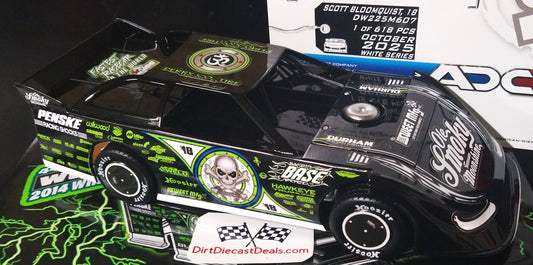 Scott Bloomquist 2025 ADC Late Model Dirt 1/24 Diecast 2014 World 100 Win Custom Box