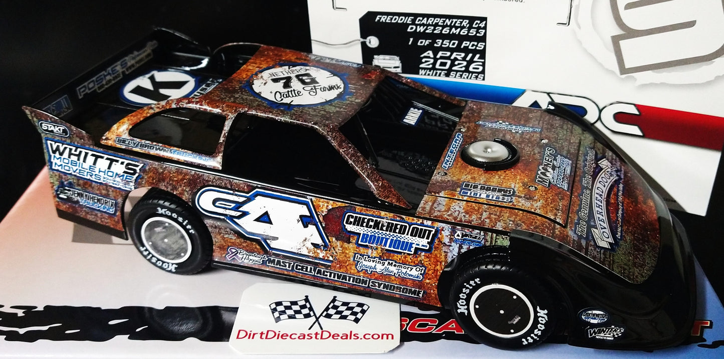 Freddy Carpenter 2026 ADC 1/24 Dirt Late Model Diecast 2025 Dome Car