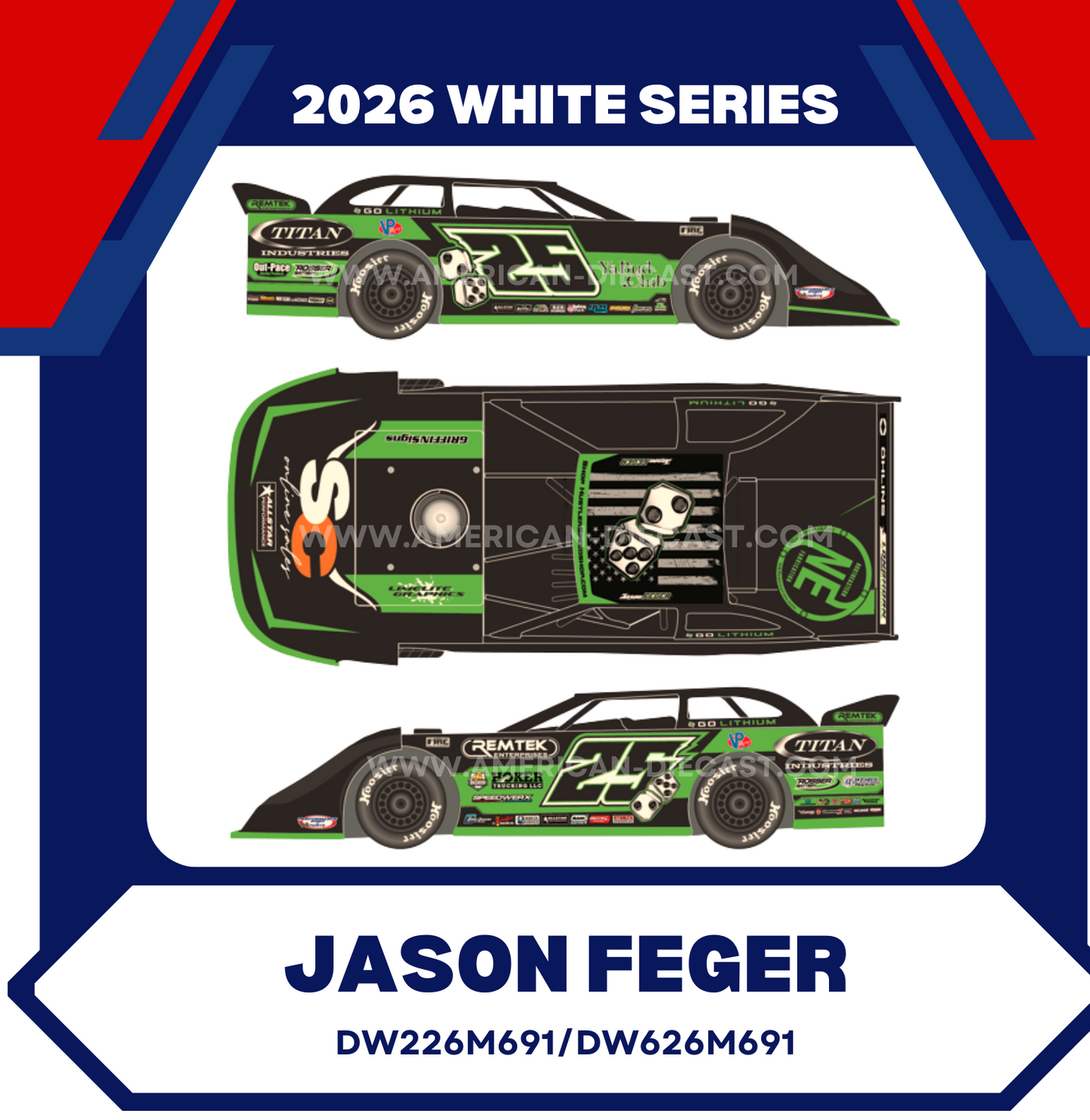 Jason Feger 2026 ADC Dirt Late Model 1/24 Diecast