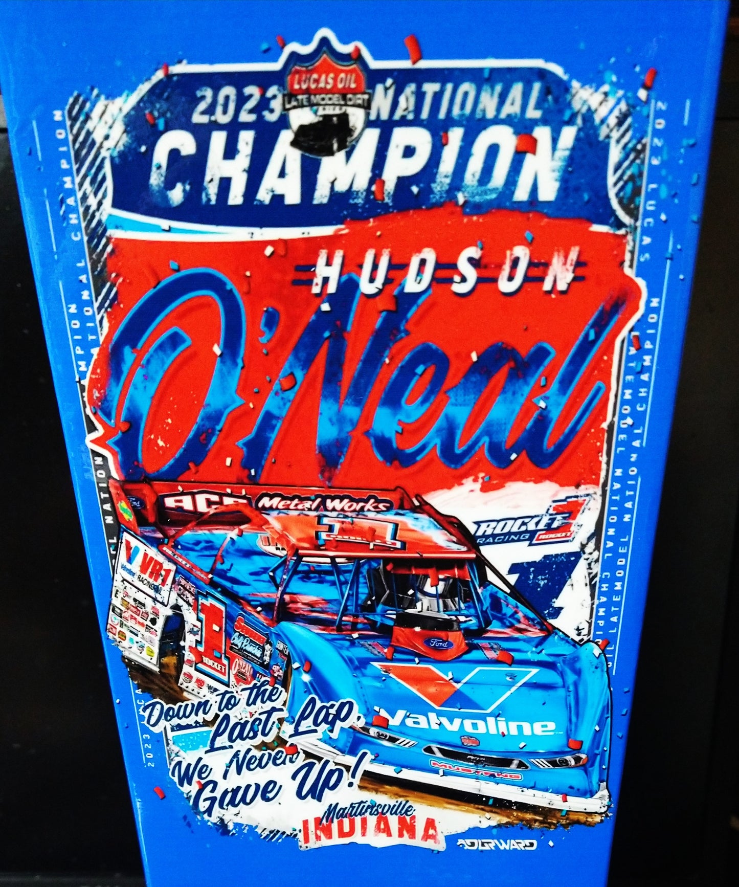 Hudson Oneal 1/24 ADC 2023 Championship Late Model Dirt Car Diecast Custom Box
