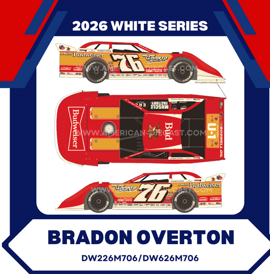 Brandon Overton 2026 ADC Dirt Late Model 1/64 Diecast Miss Budweiser