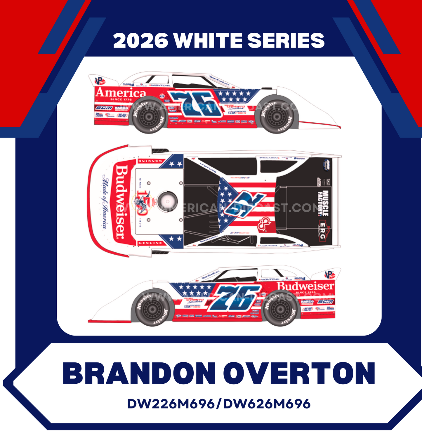 Brandon Overton 2026 ADC Dirt Late Model 1/64 Diecast