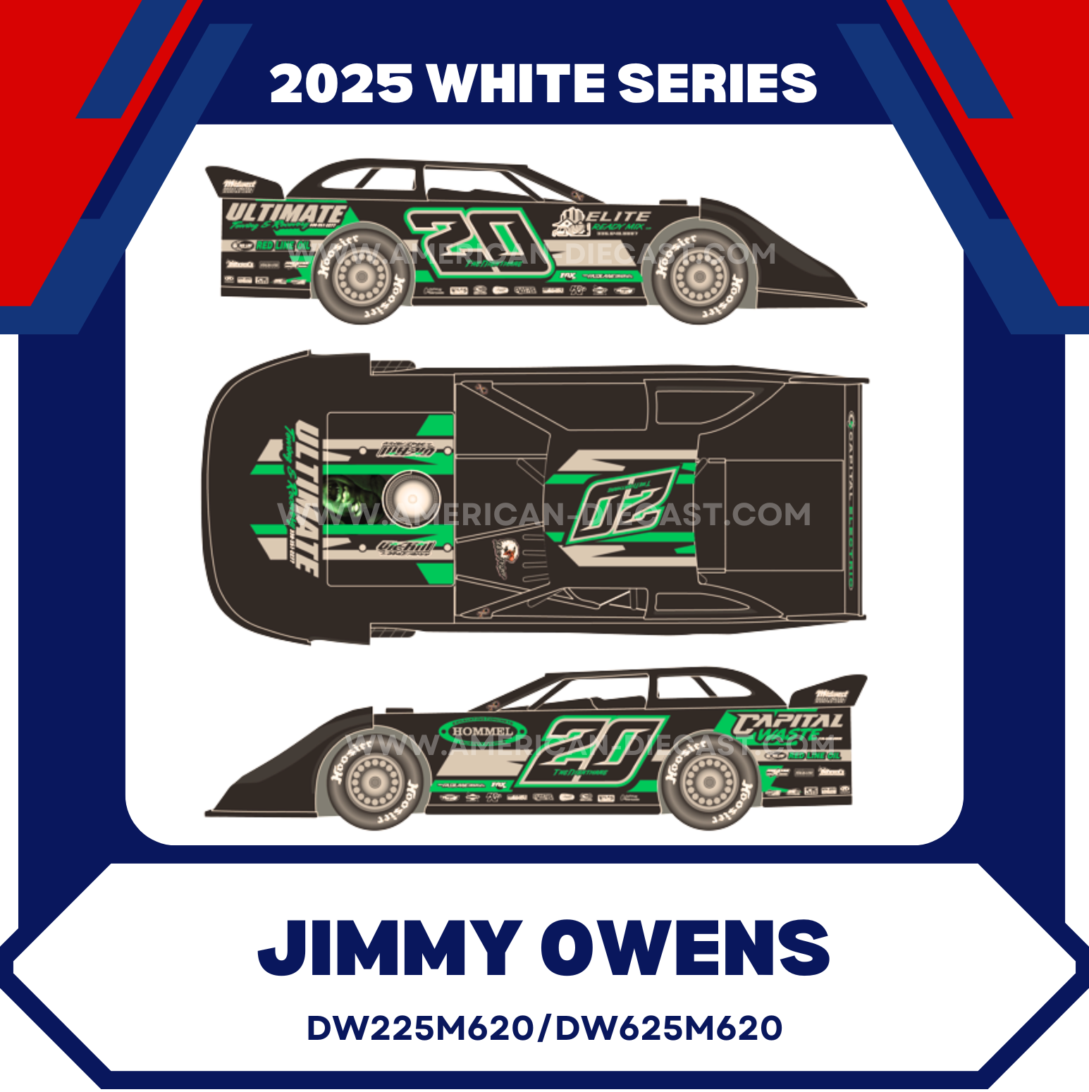 Jimmy Owens 2025 ADC Late Model Dirt Car 1/24 Diecast