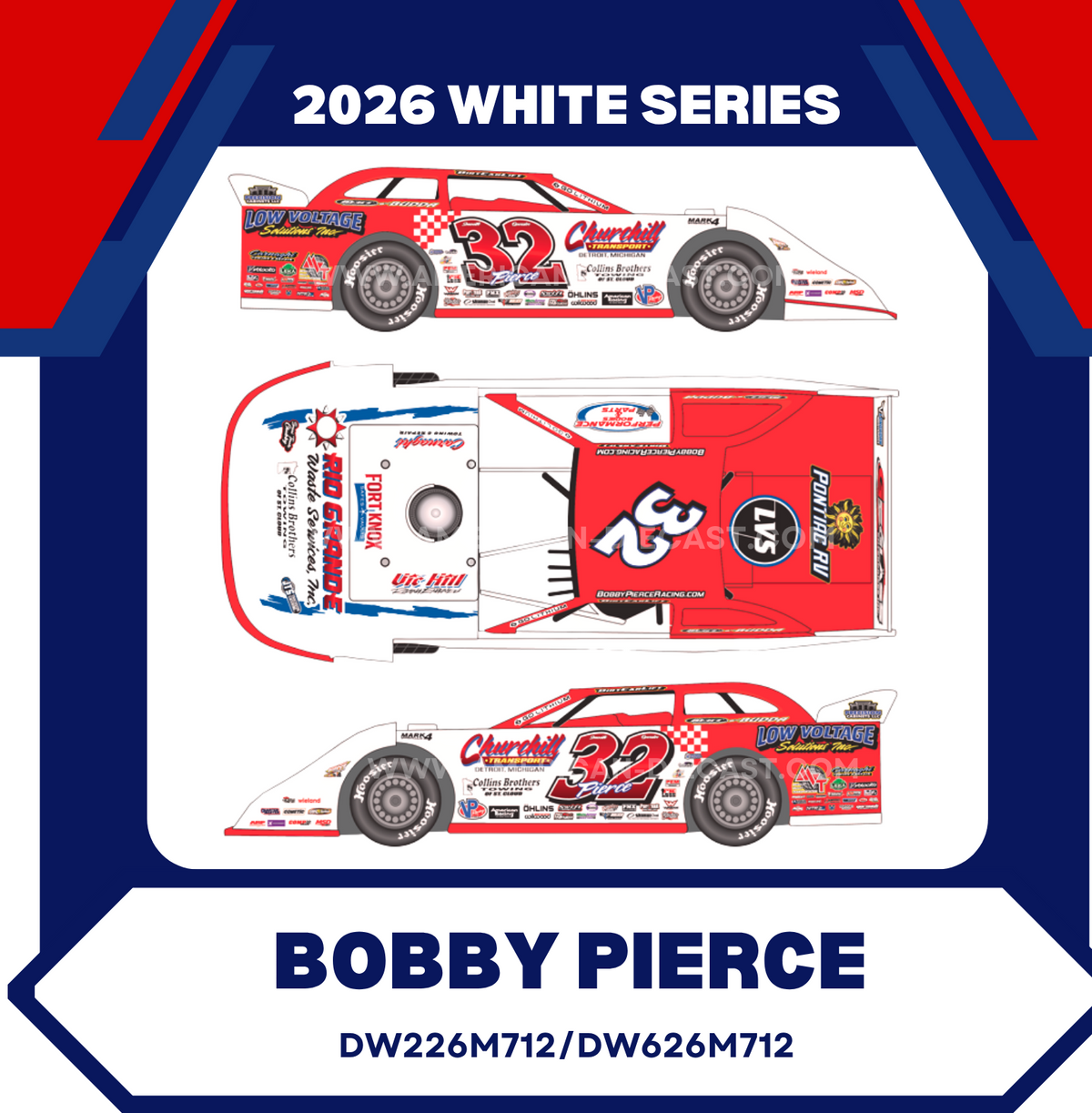 Bobby Pierce 2026 World 100 ADC Dirt Late Model 1/64 Diecast
