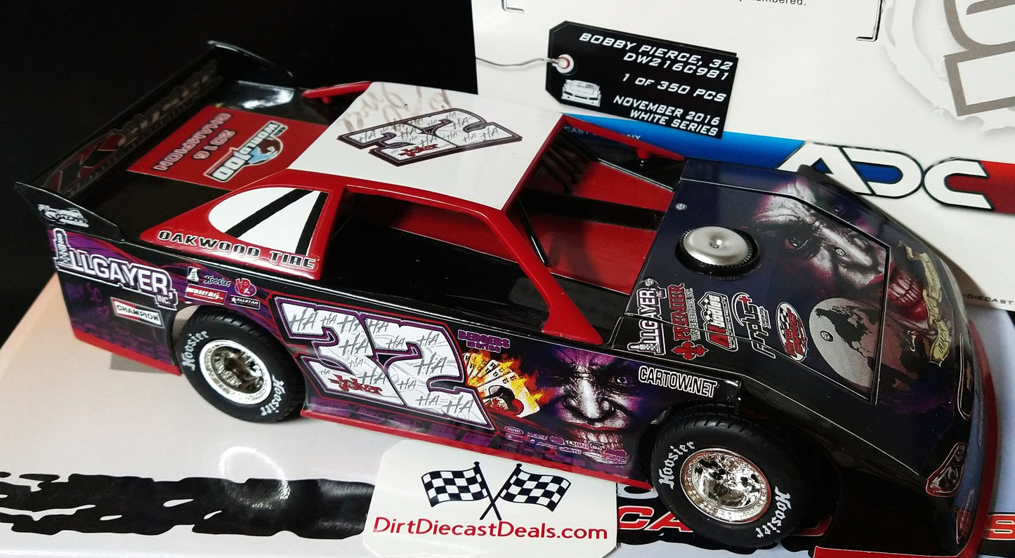 Bobby Pierce 2016 World 100 Champ ADC 1/24 Dirt Late Model Autographed