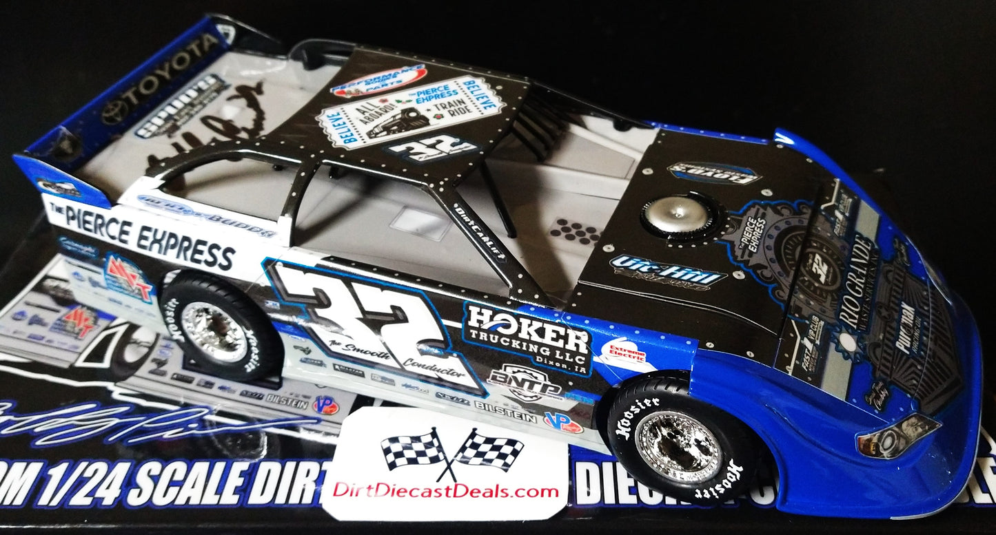 Bobby Pierce Express 2023 Dome Hobson Custom 1/24 Dirt Late Model Diecast Autographed