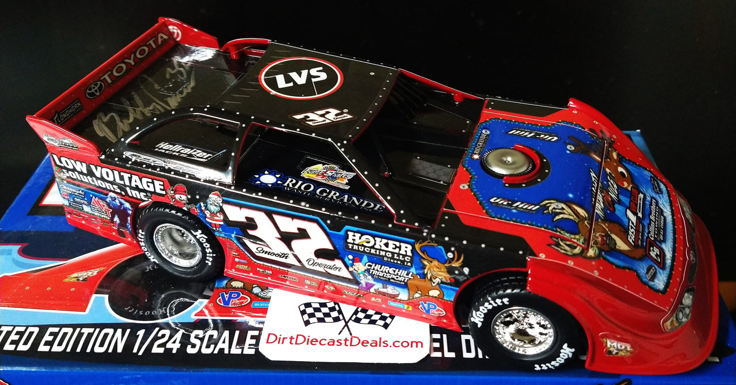 Bobby Pierce 2024 Dome Hobson Custom 1/24 Dirt Late Model Christmas Diecast Autographed
