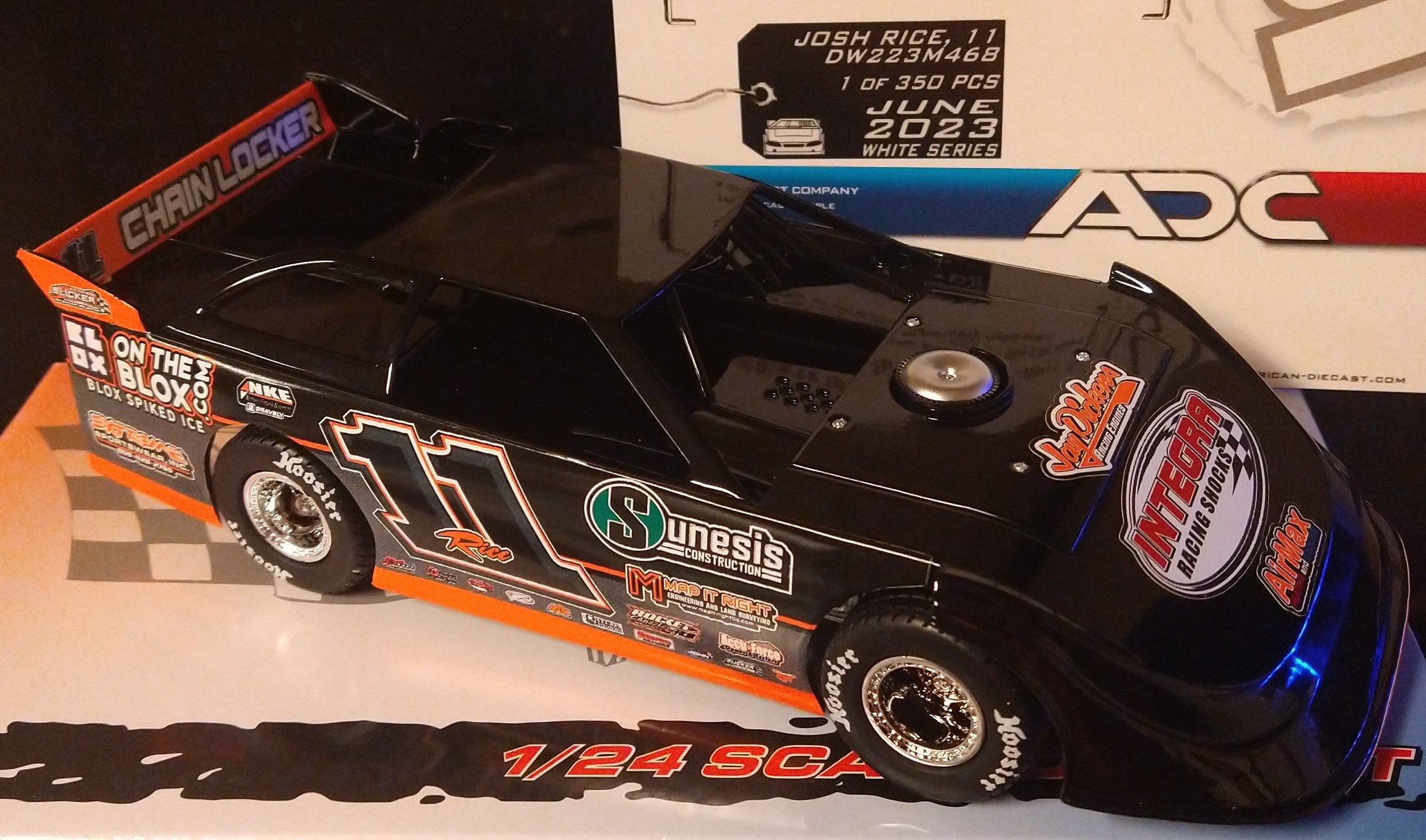 Josh Rice Late Model 2023 ADC Dirt Late Model 1/24 Diecast โ Dirt Diecast Deals