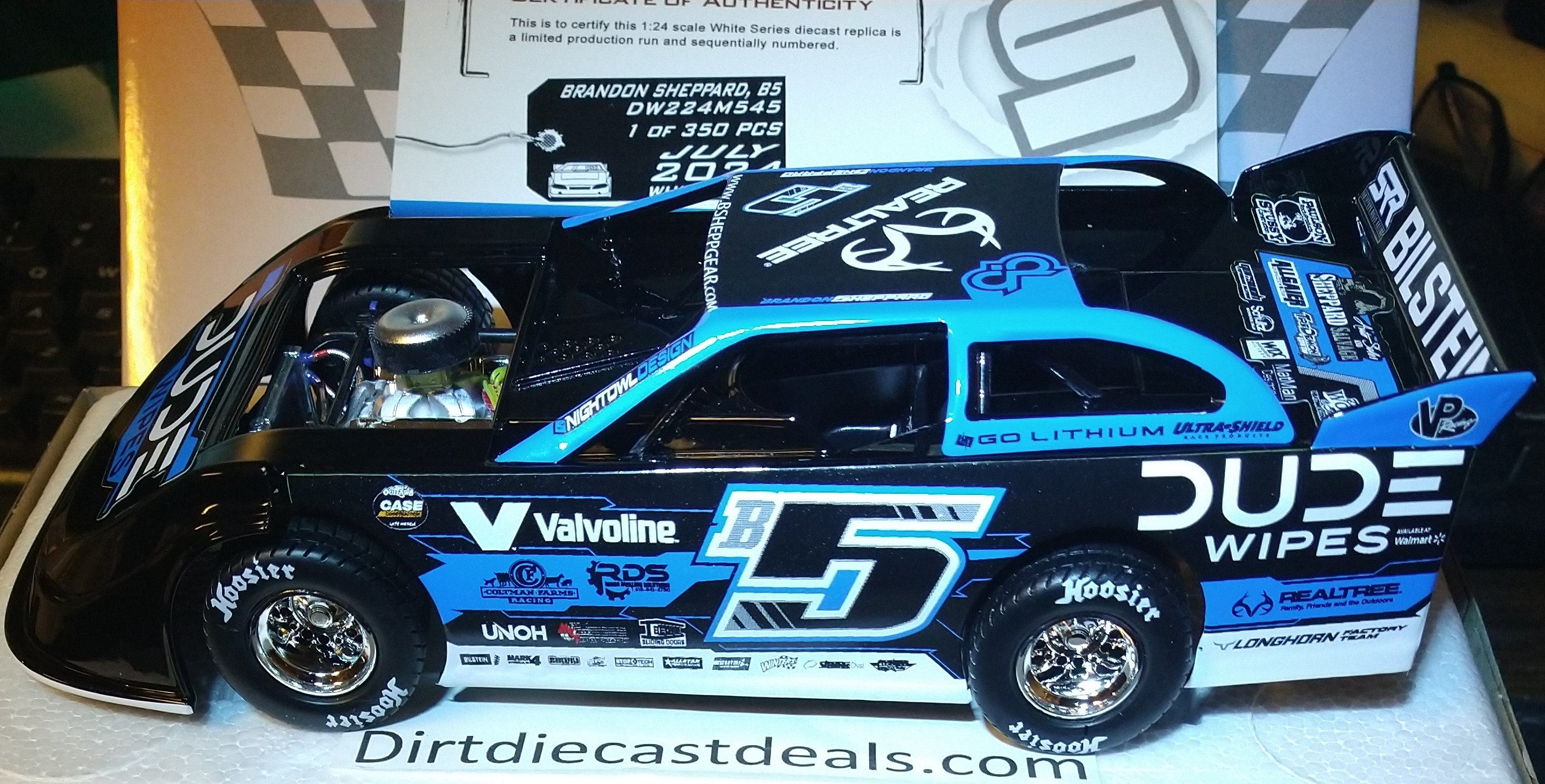 Brandon Sheppard Dude Wipes 2024 ADC Late Model Dirt Car 1/24 Diecast ...