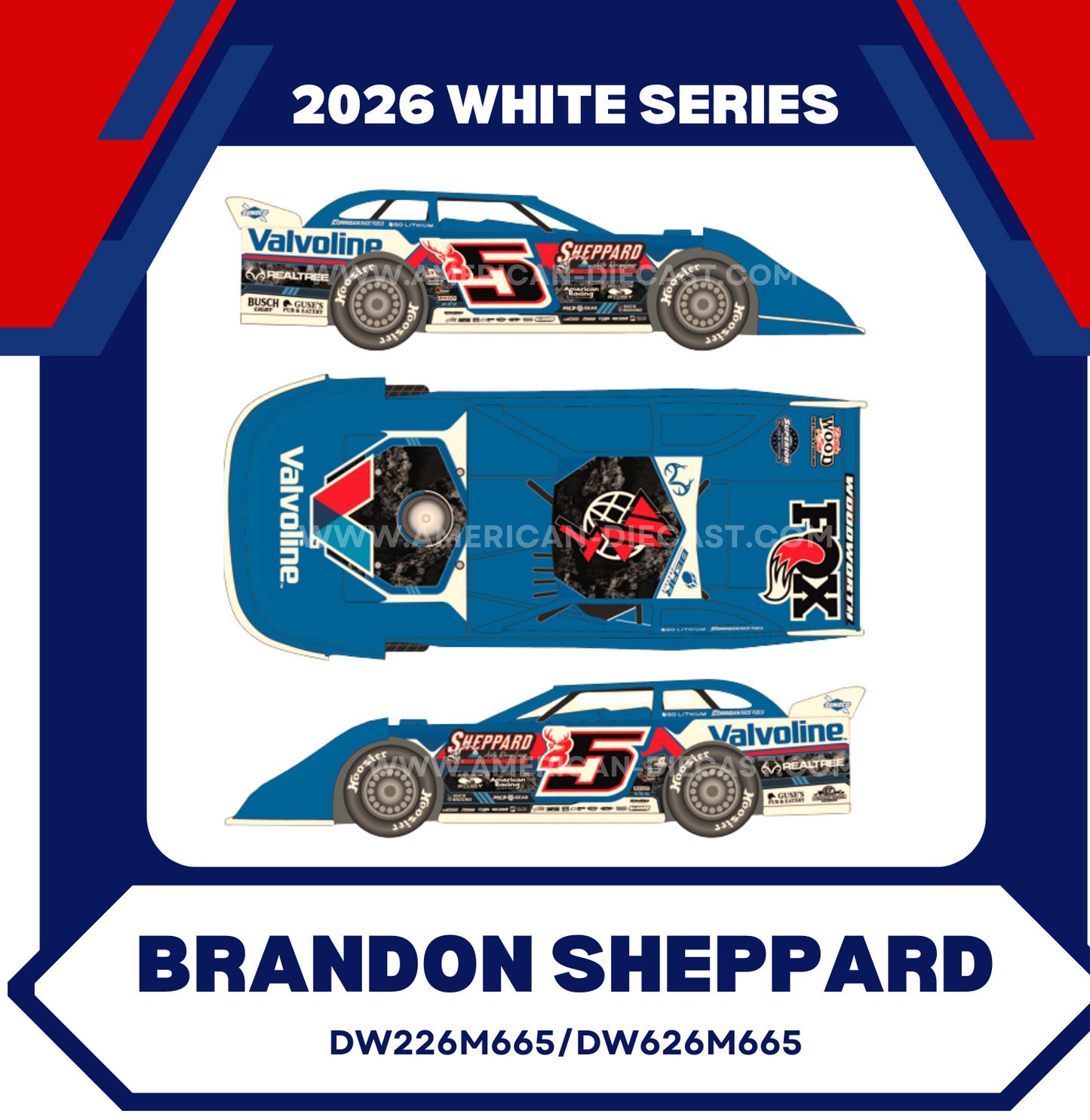 Brandon Sheppard 2026 B5 ADC Dirt Late Model 1/64 Diecast