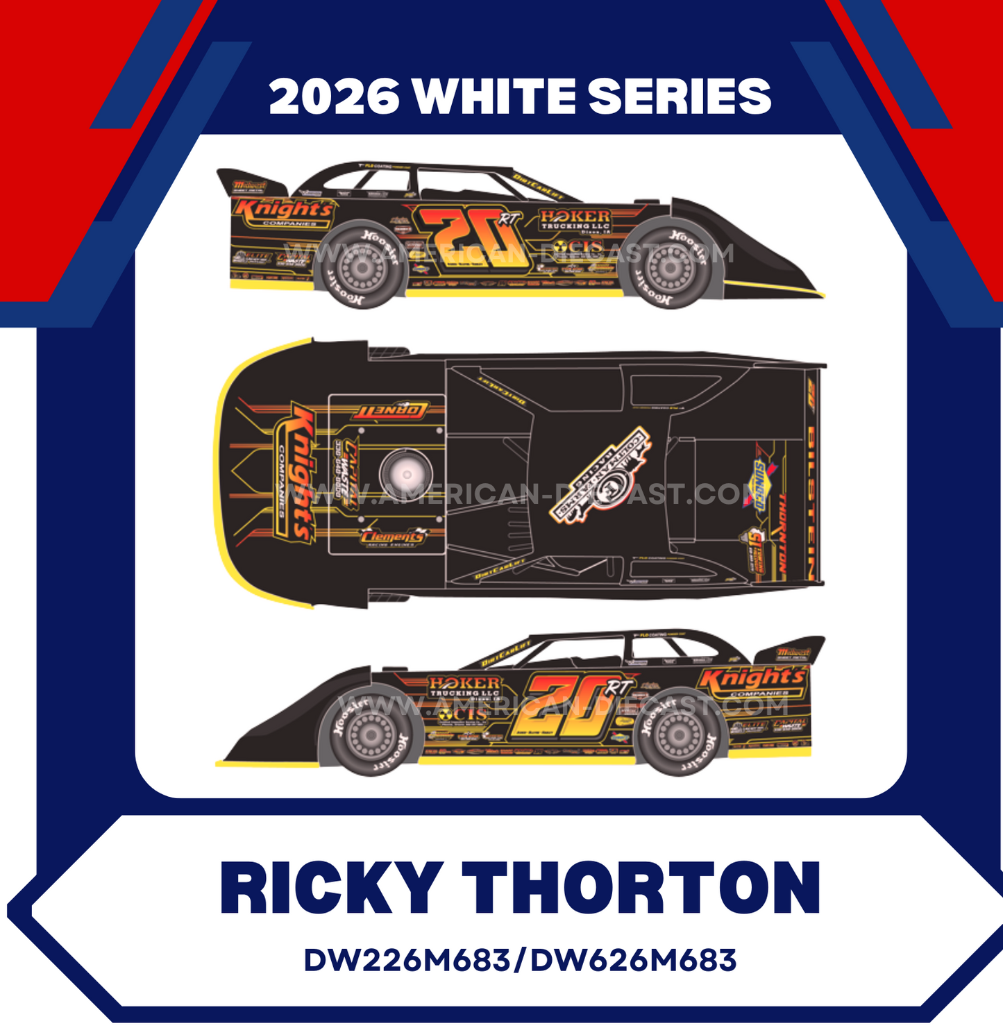 Ricky Thornton Jr 2026 Dream ADC Dirt Late Model 1/24 Diecast