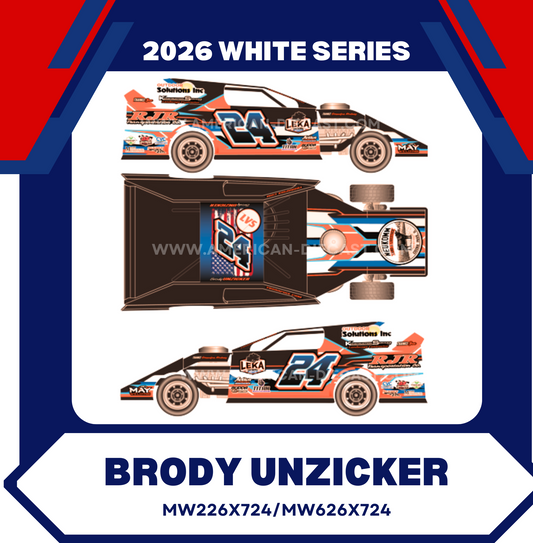 Brody Unzicker 2026 ADC Dirt Modified 1/24 Diecast New Body Style