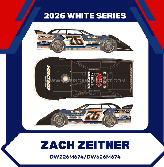 Zach Zeitner 2026 ADC 1/24 Dirt Late Model Diecast Car